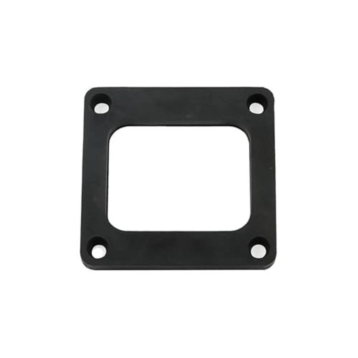Square black mounting plate with four bolt holes for shifter tower kit