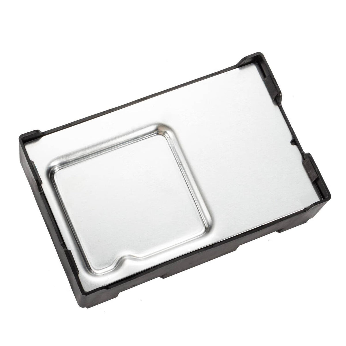 Transfer case control module with removable metal cover and black housing