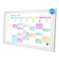 21.5-inch smart digital calendar display with colorful chore/task cards on white frame