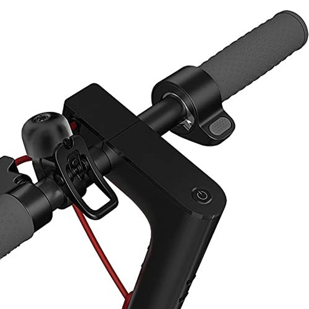 Black thumb throttle accelerator with textured grip, mounting bracket, and red wire