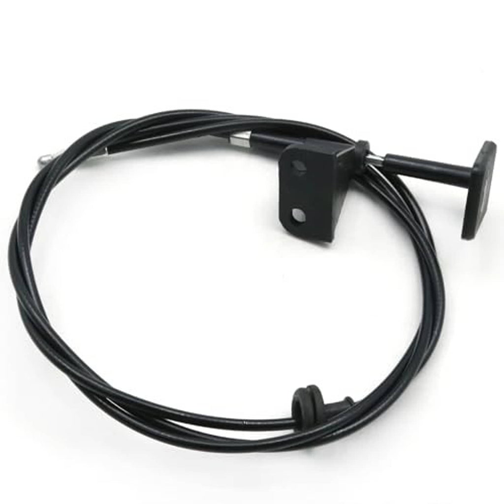 Engine hood release cable kit: black cable with bracket plate and pull handle
