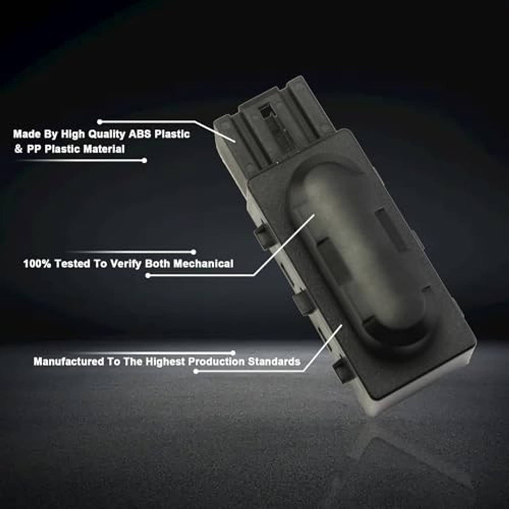 Black power seat adjustment switch module angled with mounting pins