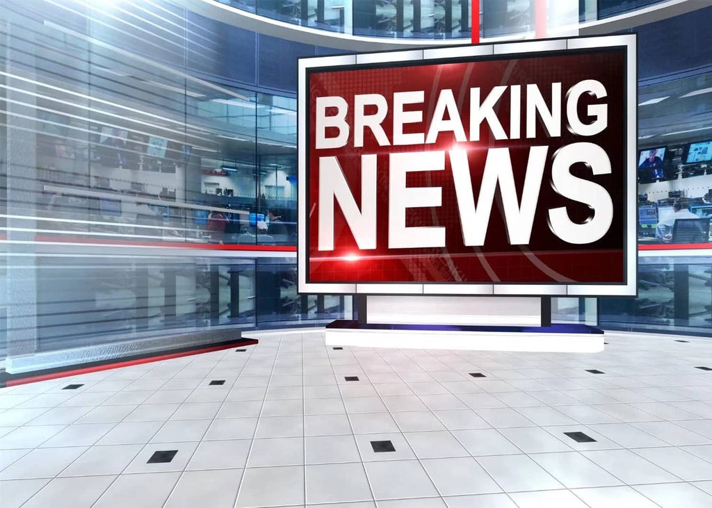 Fabric news backdrop with BREAKING NEWS screen graphic