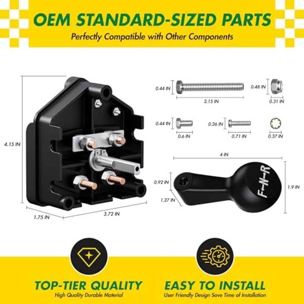 36V forward/reverse switch assembly with handle and size/dimensions diagram
