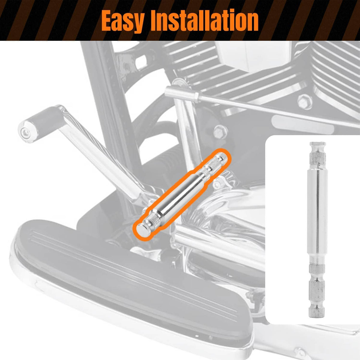Chrome inner shifter lever shaft replacement rod with threaded ends