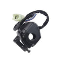 Black throttle lever assembly with wiring and white electrical connector plug
