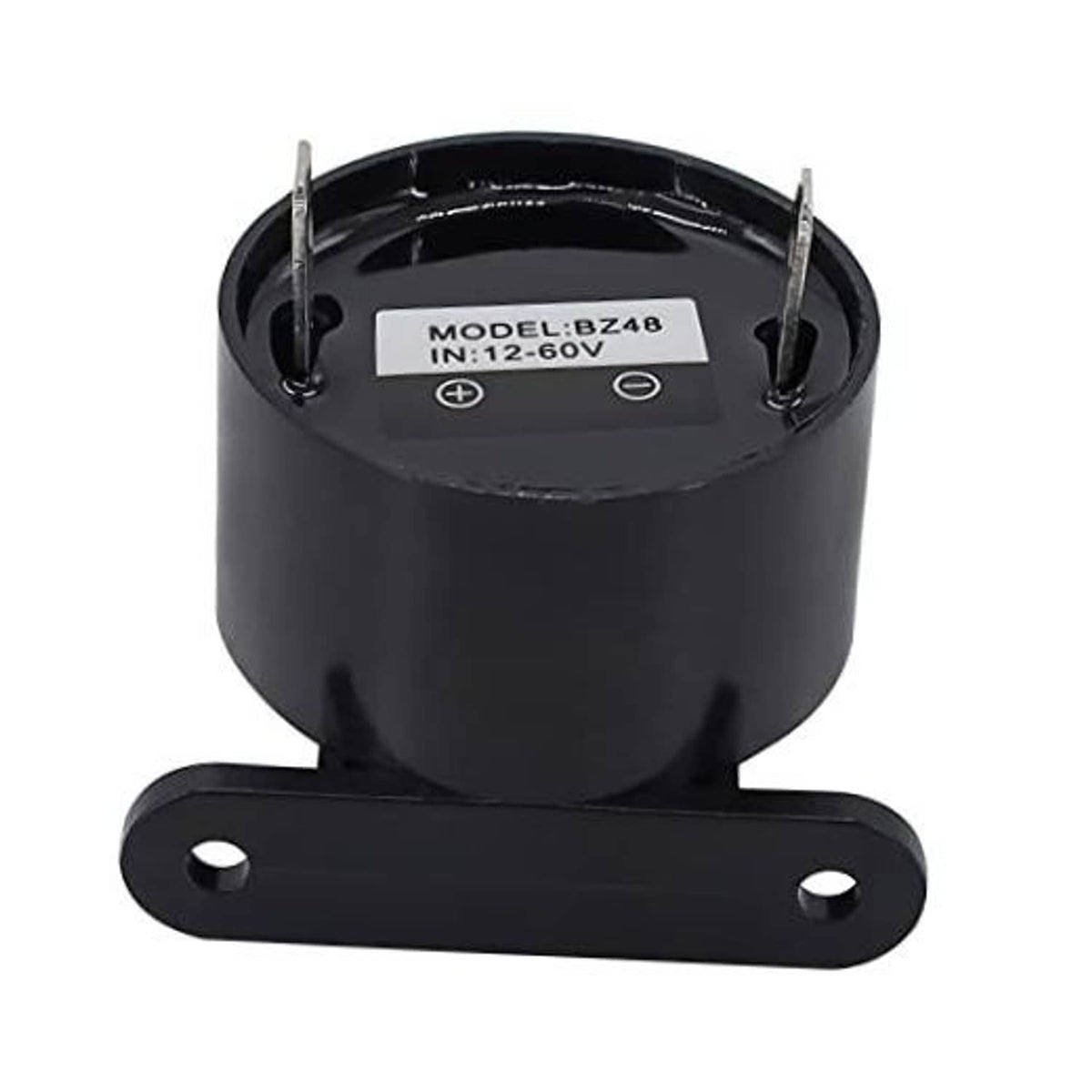Black forward/reverse buzzer with mounting base and two metal tabs