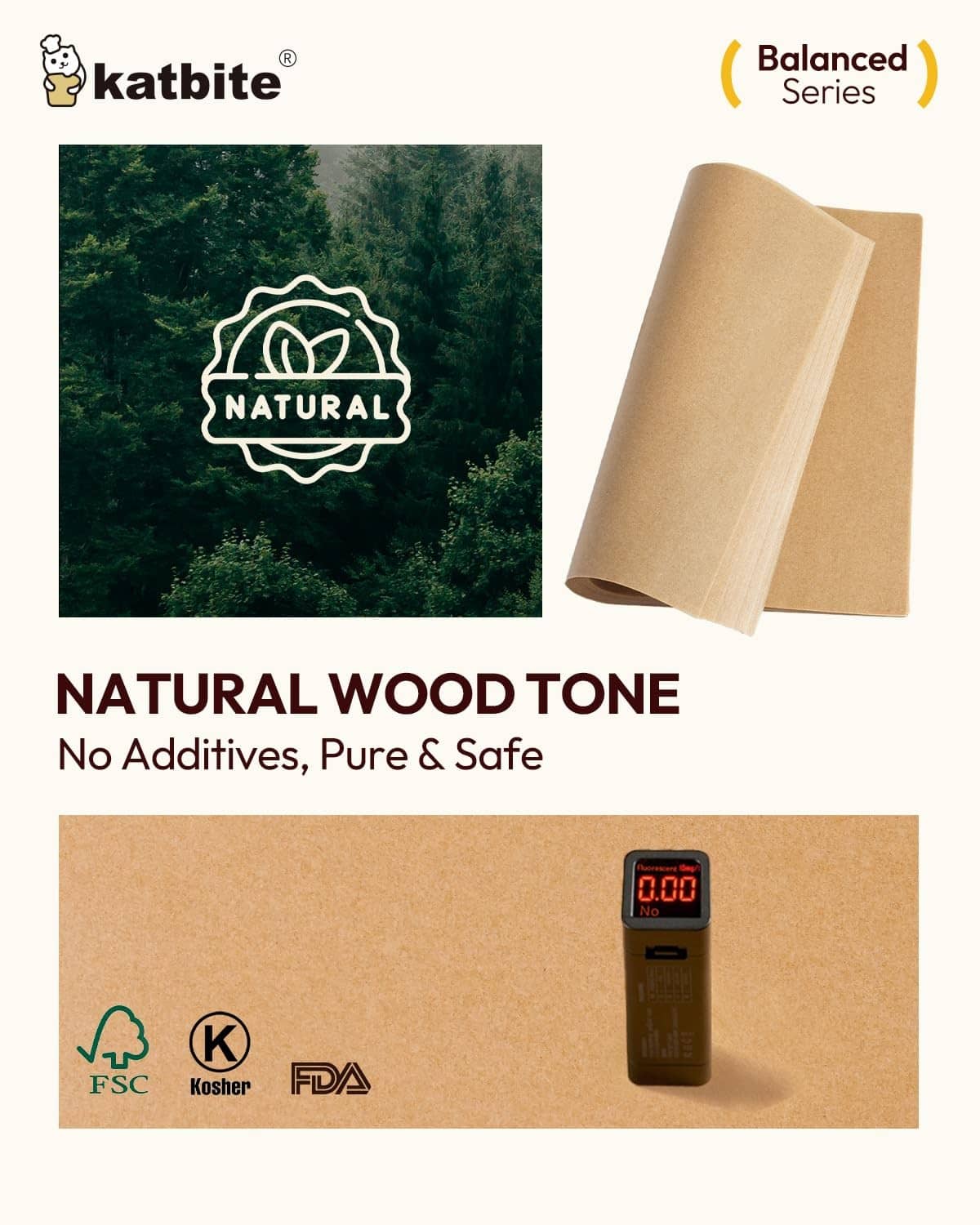 Natural-toned unbleached parchment paper rolls with product badges