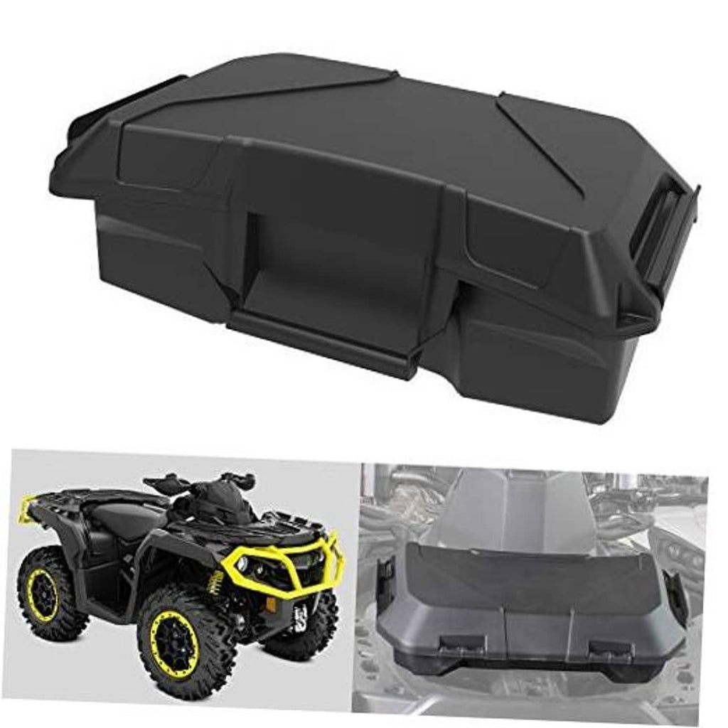 Lockable 2-gallon ATV storage cargo box, dark gray/black, with hinged lid