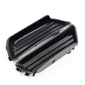 Pair of black fog light lamp covers with horizontal slats and mounting tabs