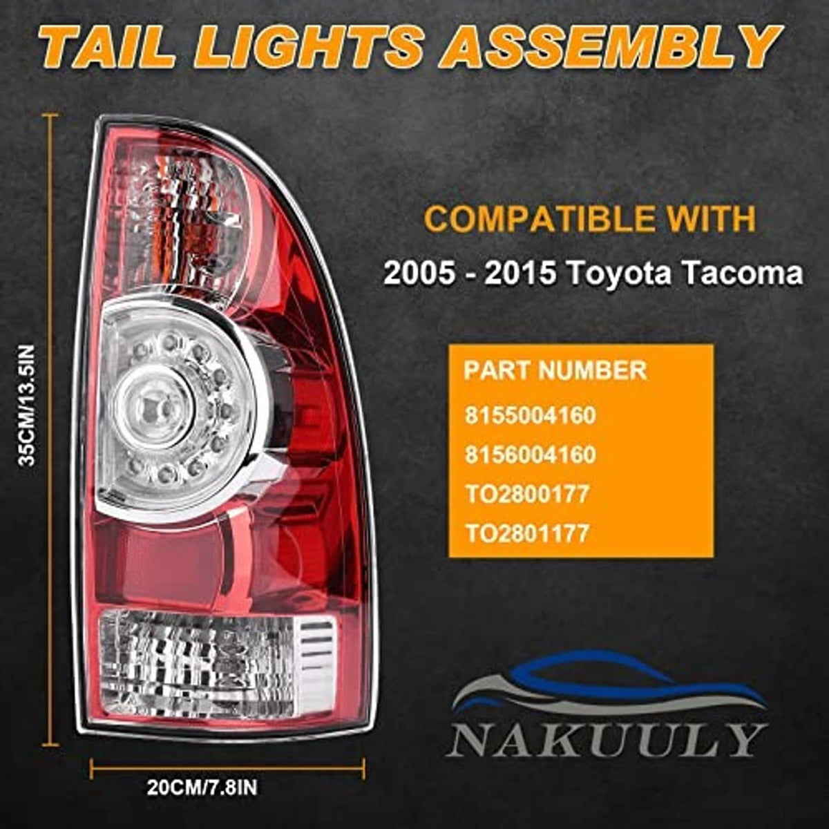 Single red rear tail light lamp assembly with clear lens and chrome housing