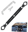 Motorcycle telescopic cross bar with two end eyelets for handlebar clamp mounting