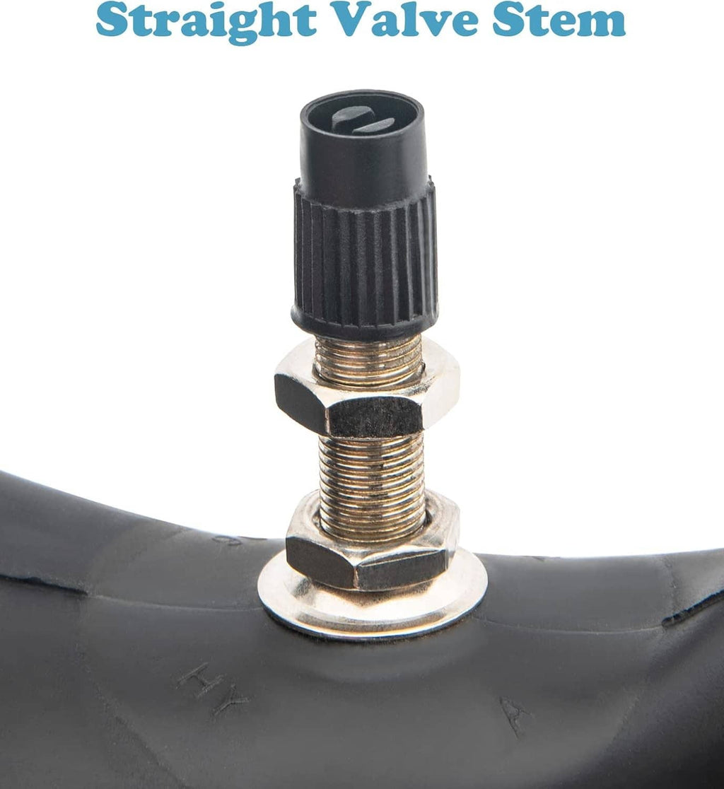 Black inner tube valve stem with metal core and mounting nut