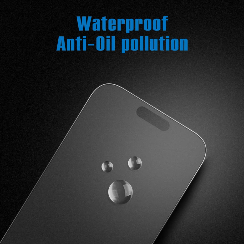 Matte glass screen protector glass with water- and oil-resistant coating