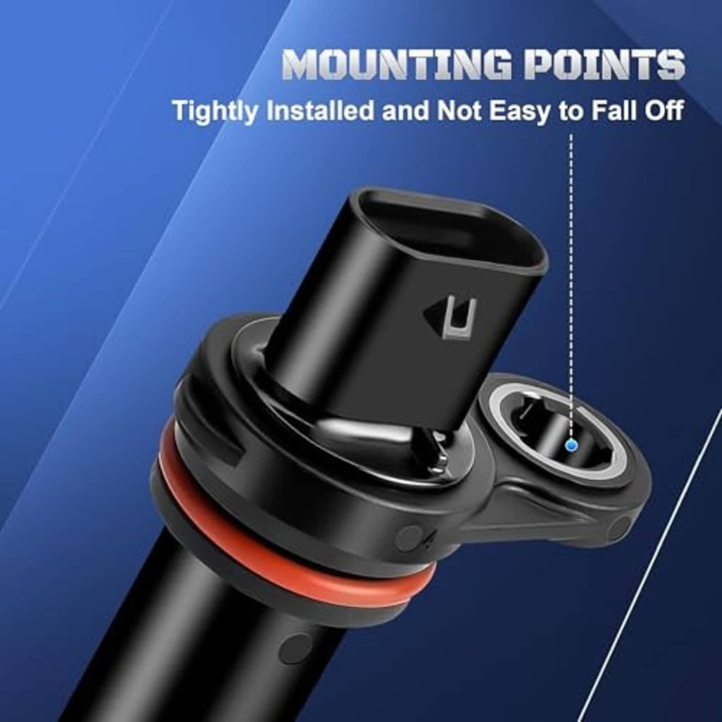 Crankshaft position sensor with angled mounting plate and visible connector opening