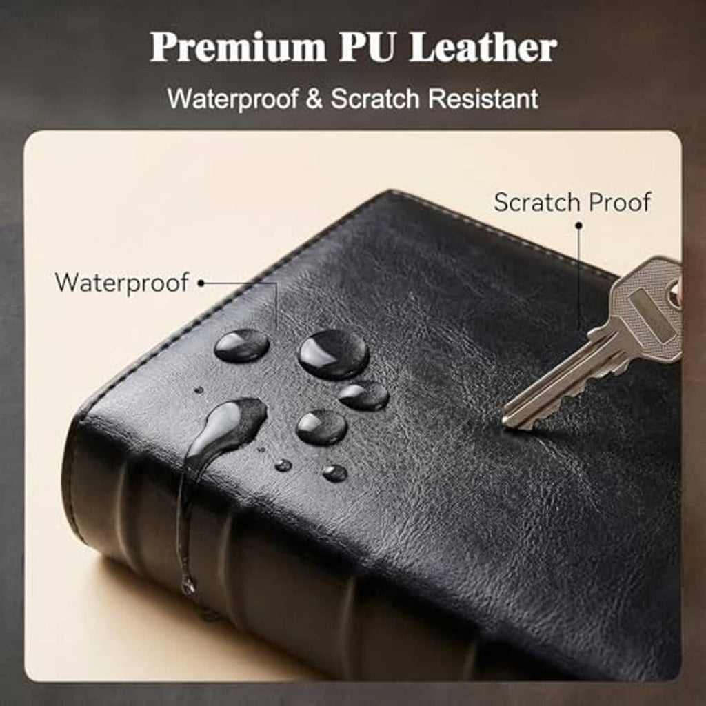 Black textured PU leather CD binder with protective, scratch-resistant style cover