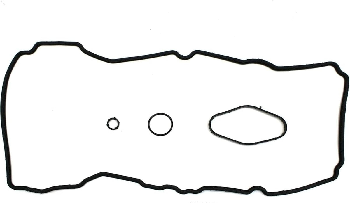 Valve cover gasket sheet with wavy edges and cutouts for ports and bolts