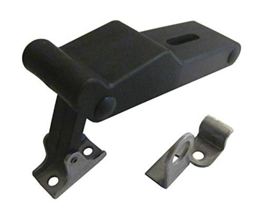 Front storage rack rubber latch bracket with mounting clips and metal pins