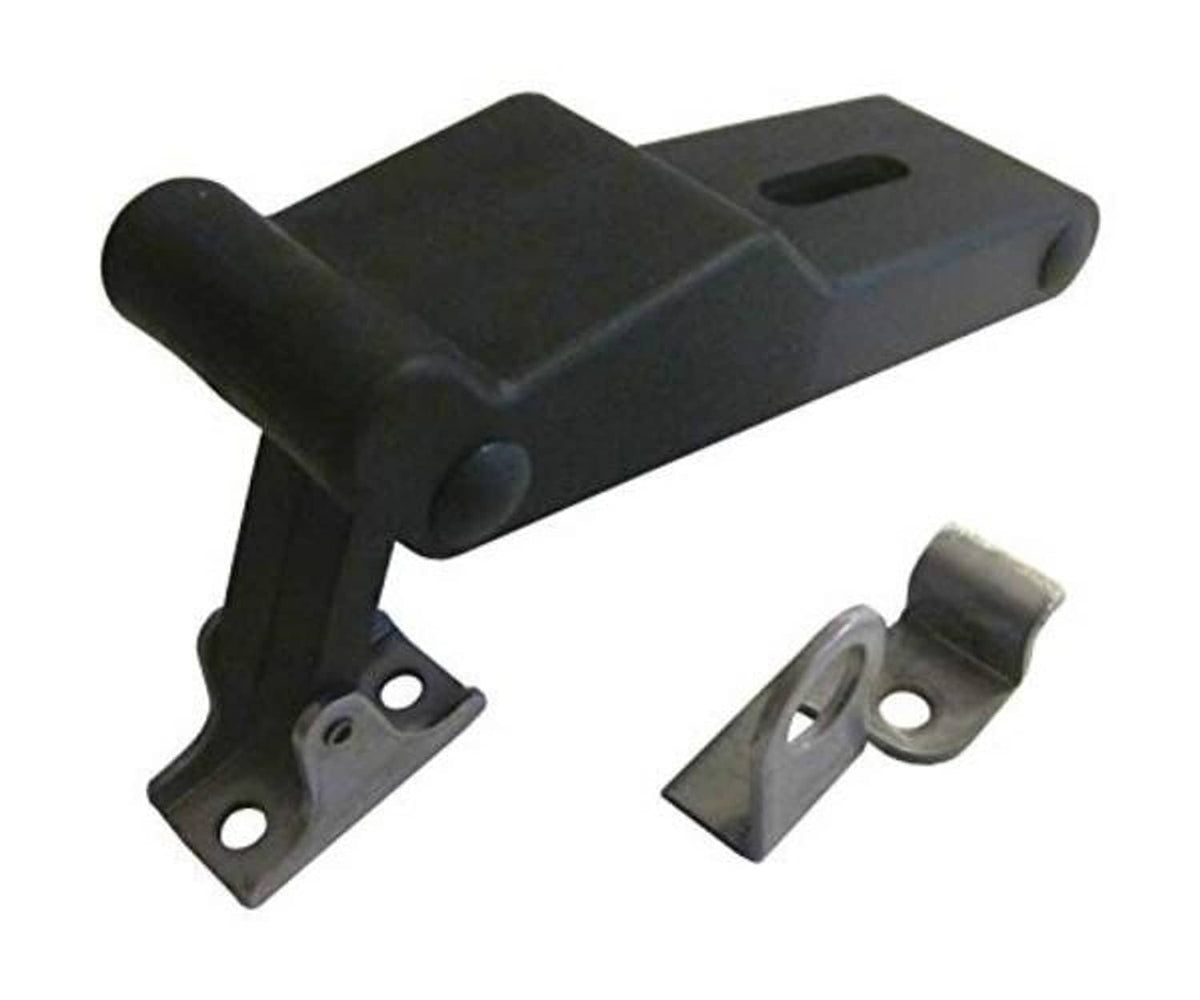Front storage rack rubber latch bracket with mounting clips and metal pins
