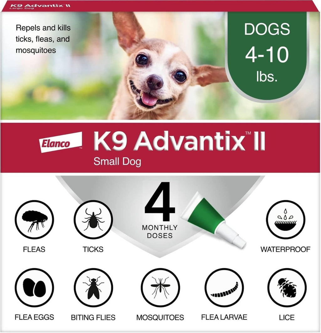 K9 Advantix II small dog topical flea and tick treatment, 4-dose pack
