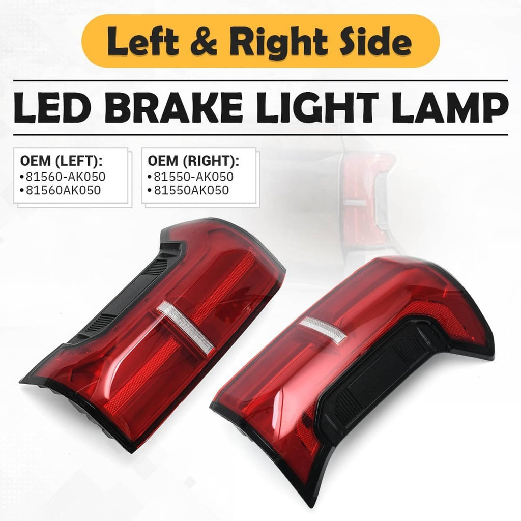 Pair of LED brake light lamps, red lenses with black side bezels (left and right)