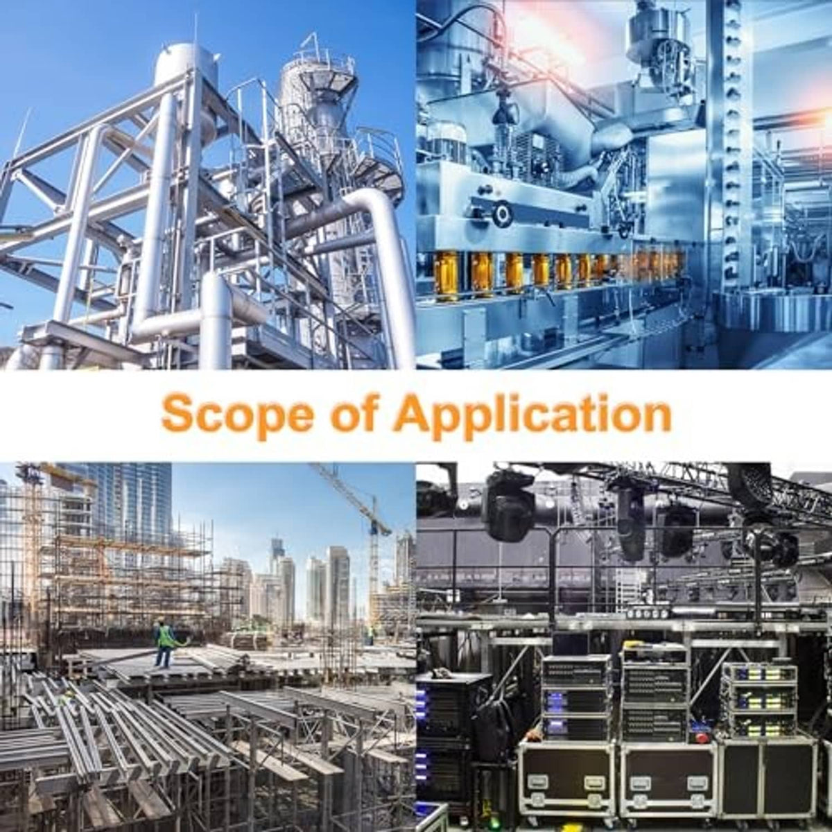 Industrial manufacturing equipment with large pipes, valves, and metal framework