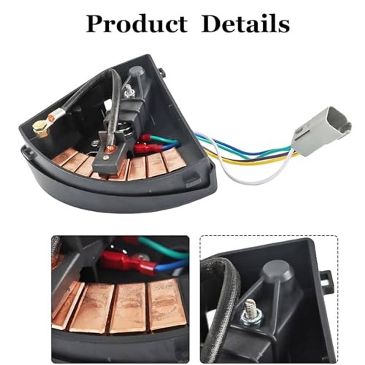 Black golf cart wiper switch replacement housing with copper contact pads and wiring.