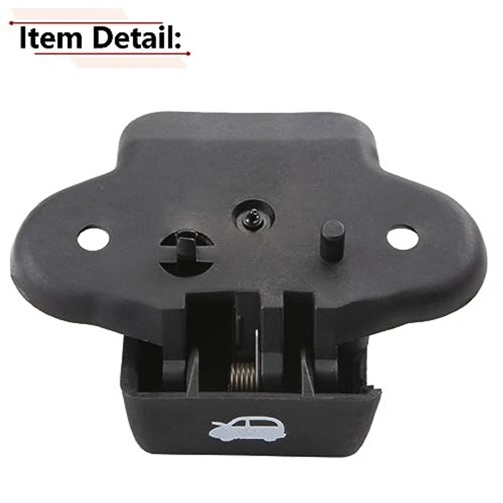 Hood release handle latch, dark plastic lever with metal spring and mounting slots