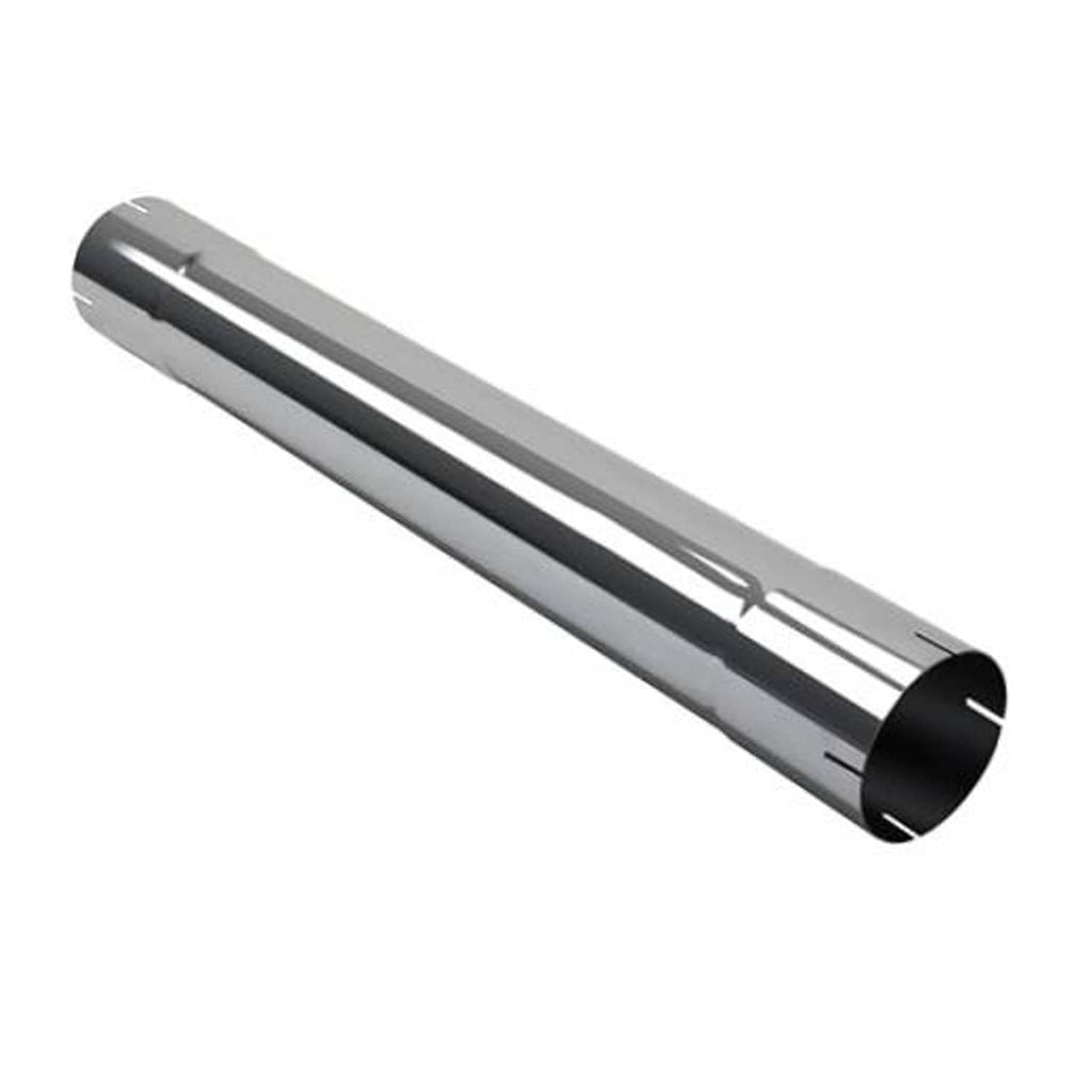 4-inch T304 stainless steel straight exhaust pipe with black inlet end