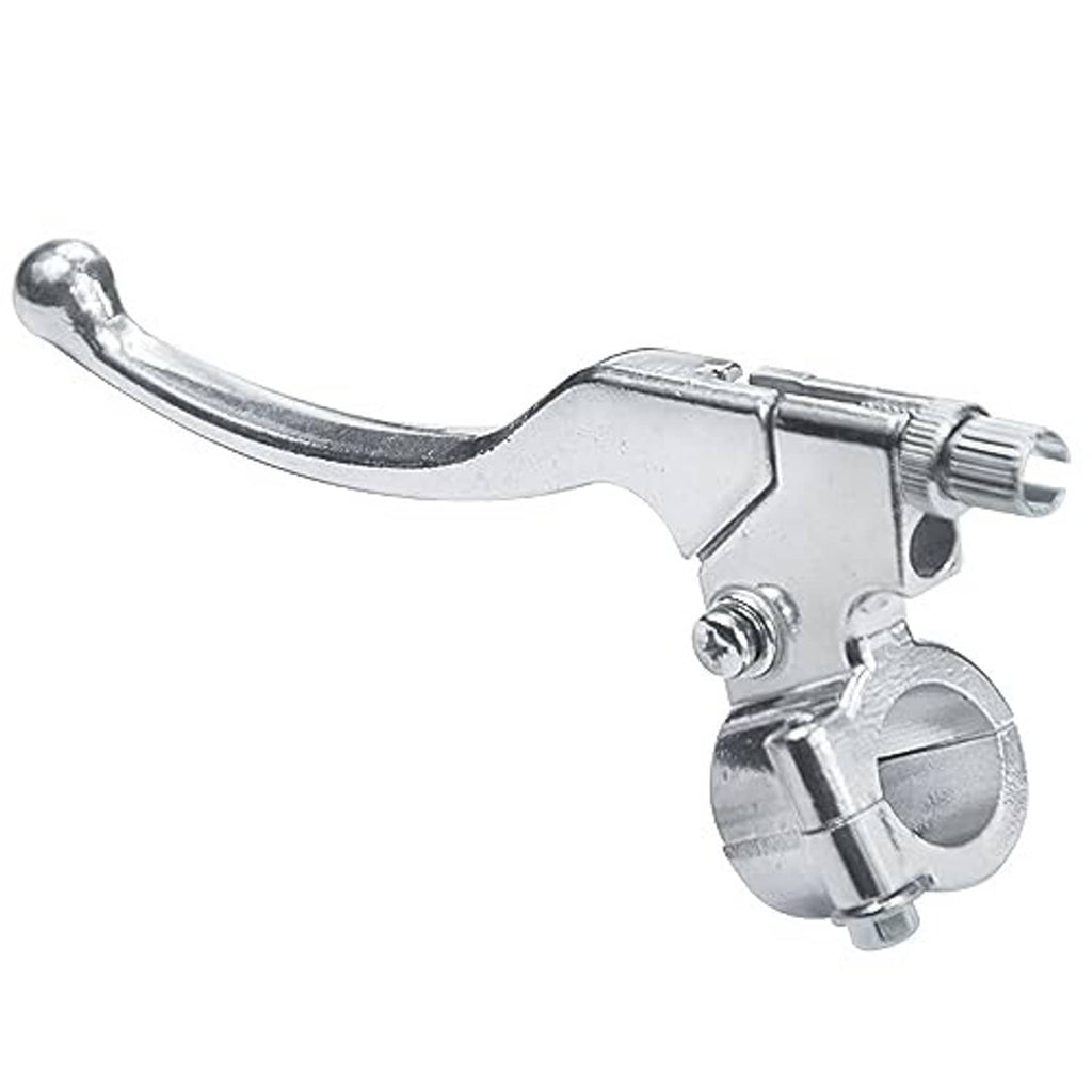 Chrome left brake lever handle with pivot mount and threaded hardware