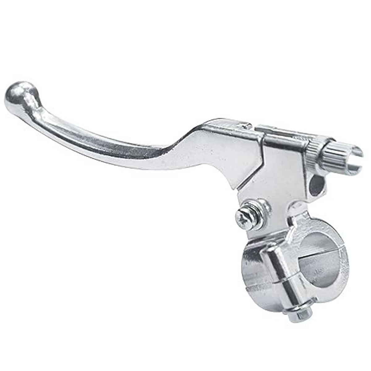 Chrome left brake lever handle with pivot mount and threaded hardware