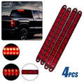 Red LED trailer light bar kit, 4pc rectangular stop/turn/tail strips with 11 LEDs each