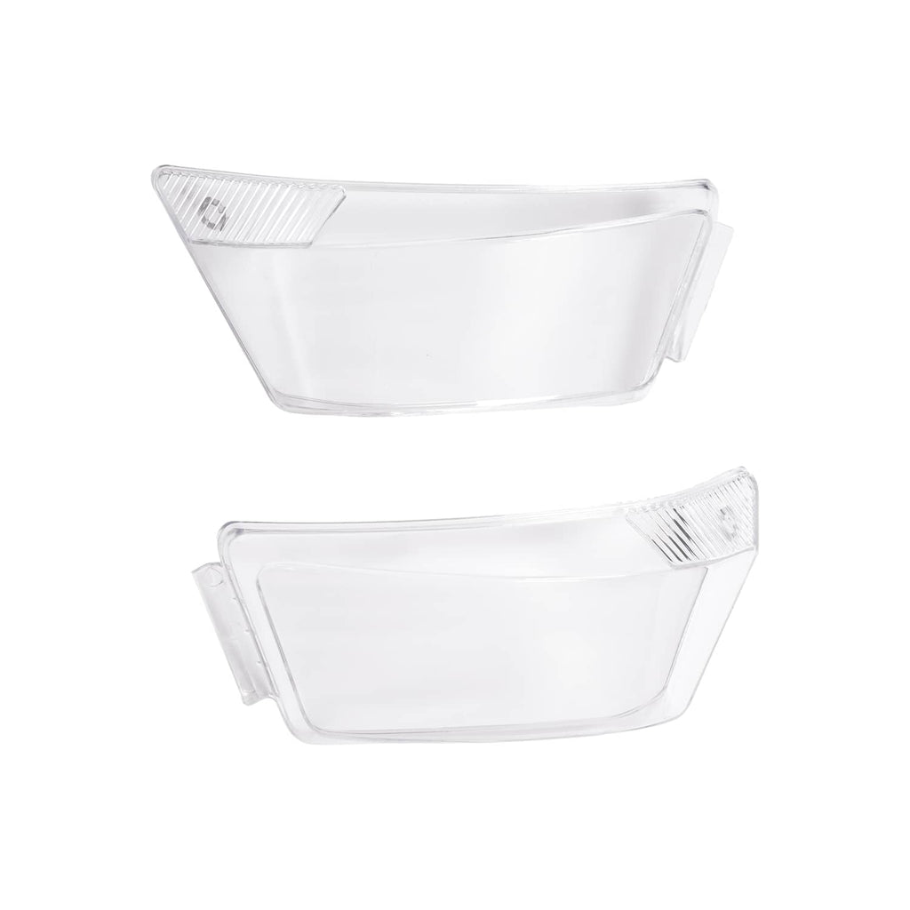 Set of clear headlight lens covers with ribbed reflector sections