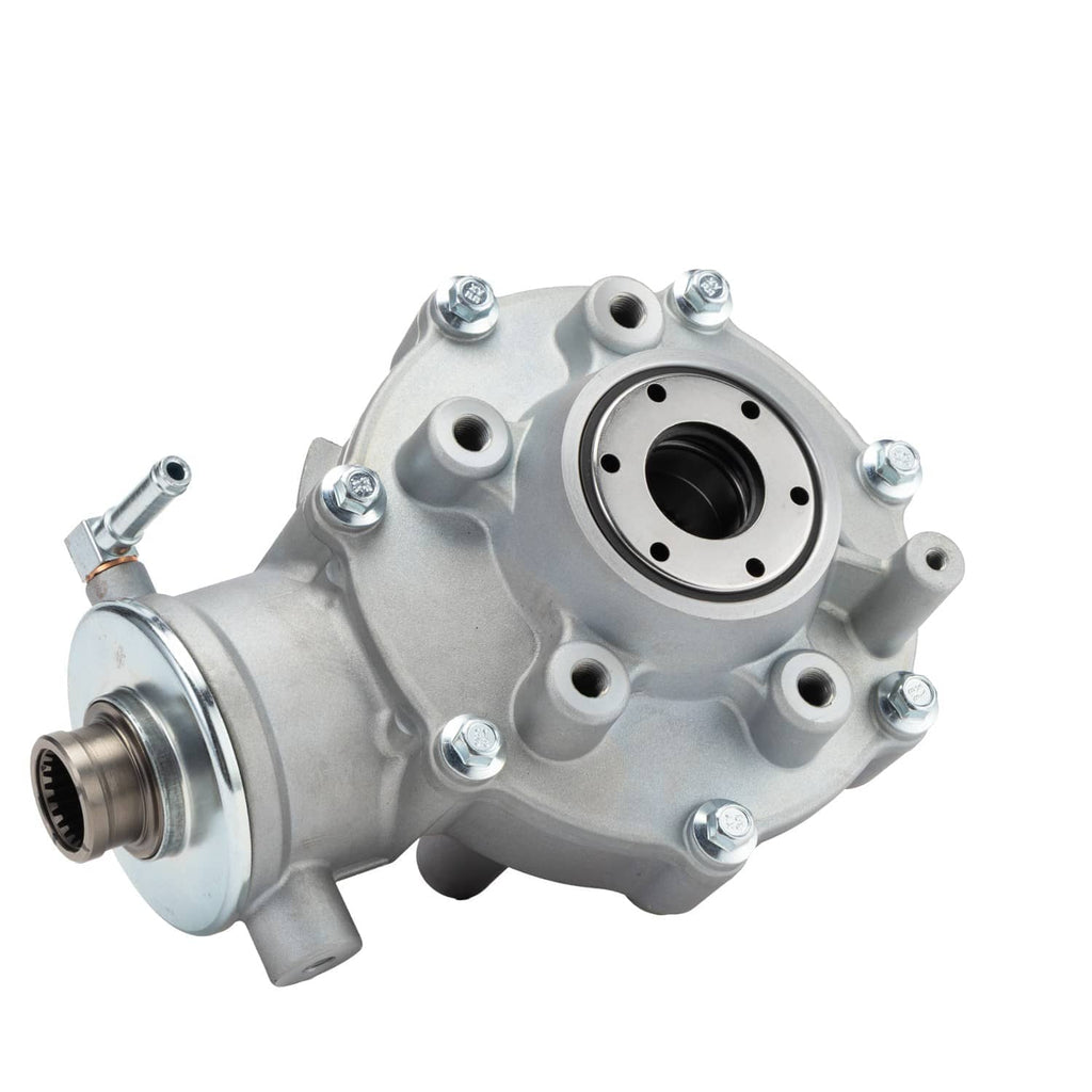 Silver rear differential assembly with front cover plate and circular axle opening