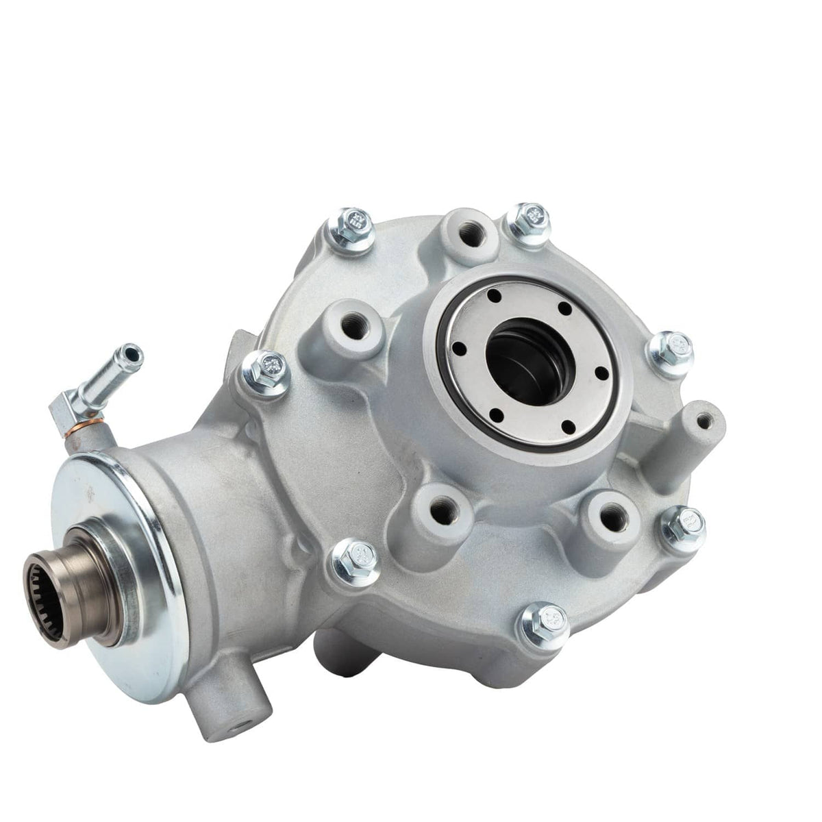 Silver rear differential assembly with front cover plate and circular axle opening