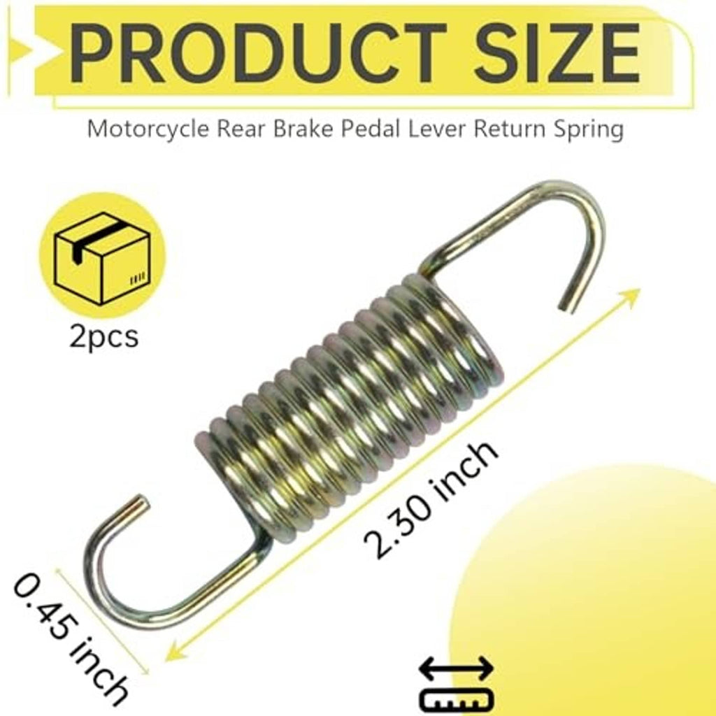 Motorcycle rear brake pedal return spring pair, coiled steel with curved mounting hooks