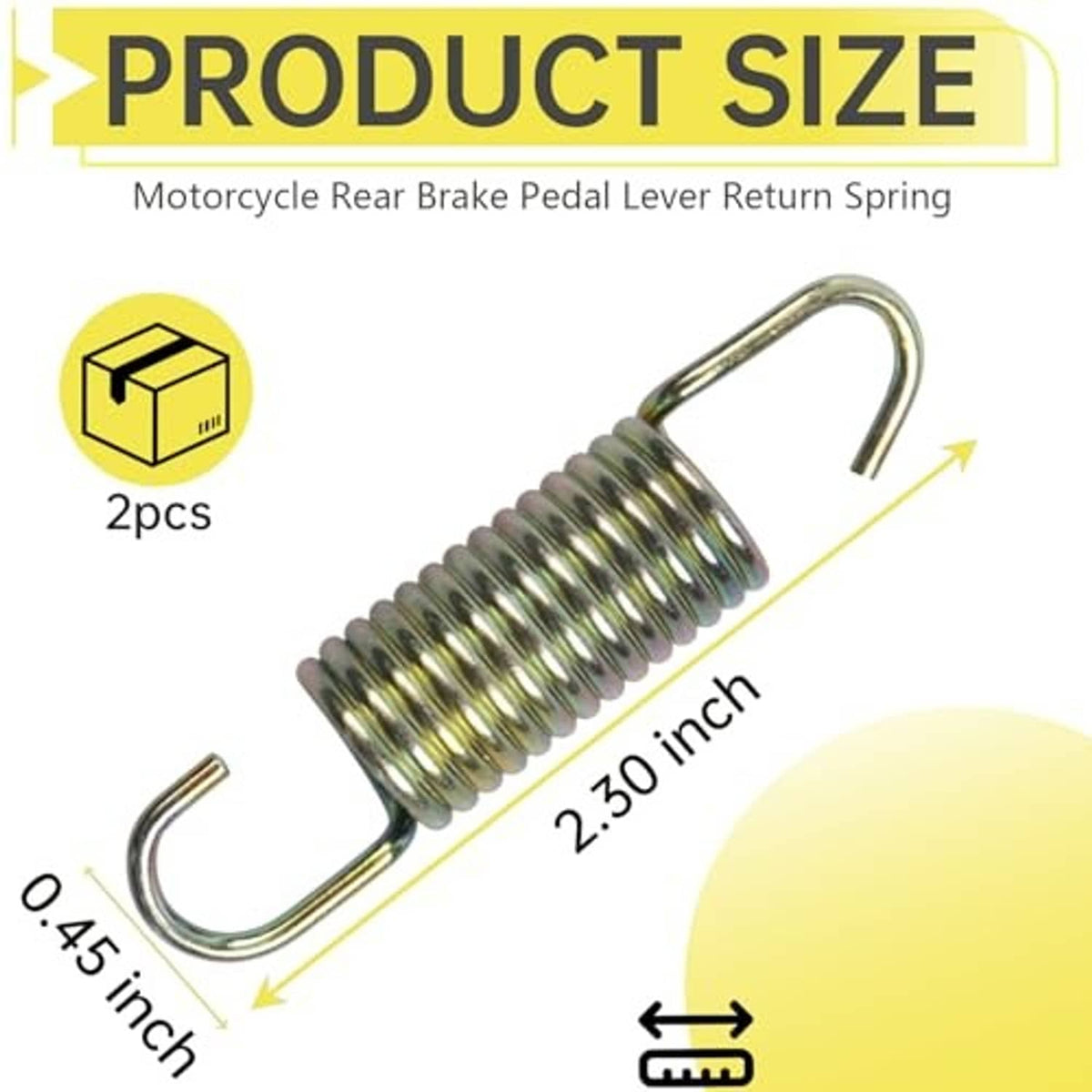 Motorcycle rear brake pedal return spring pair, coiled steel with curved mounting hooks