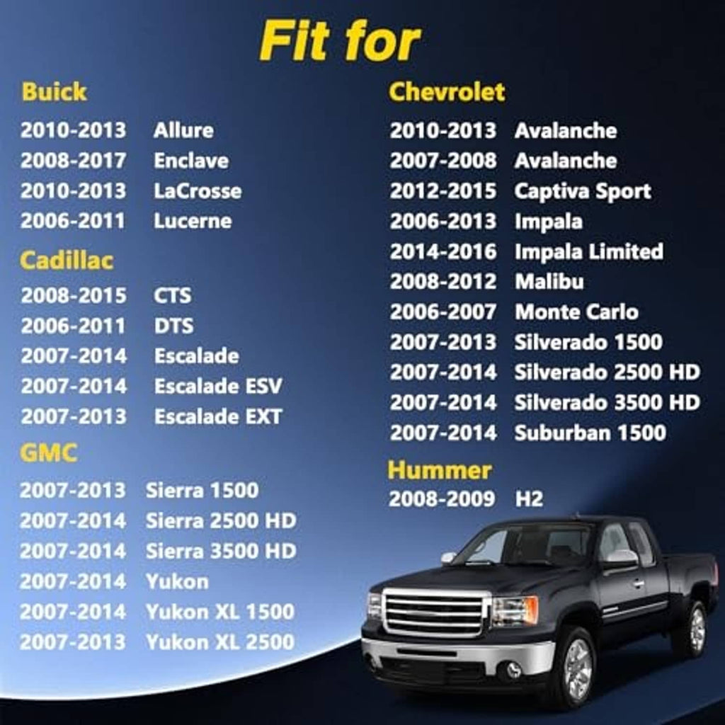 Power seat adjuster switch compatibility chart with vehicle model list