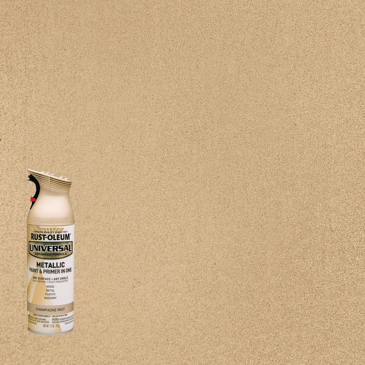 Rust-Oleum Universal metallic spray paint can with trigger, Champagne Mist