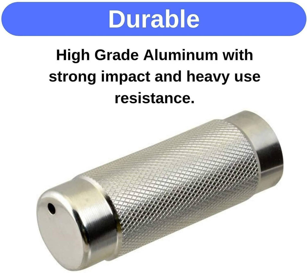 ICO aluminum charger holder with textured grip and sturdy end cap