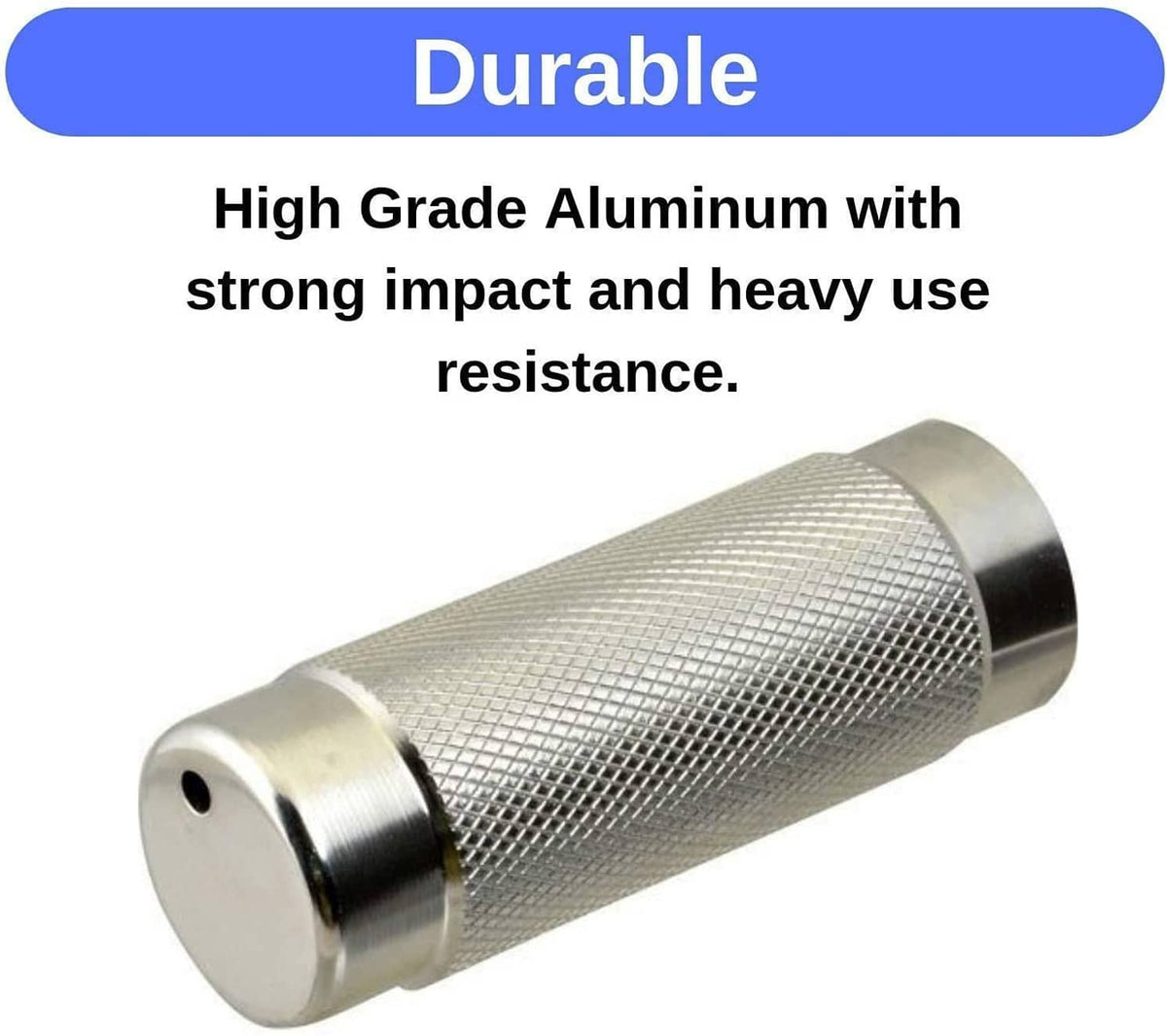 ICO aluminum charger holder with textured grip and sturdy end cap