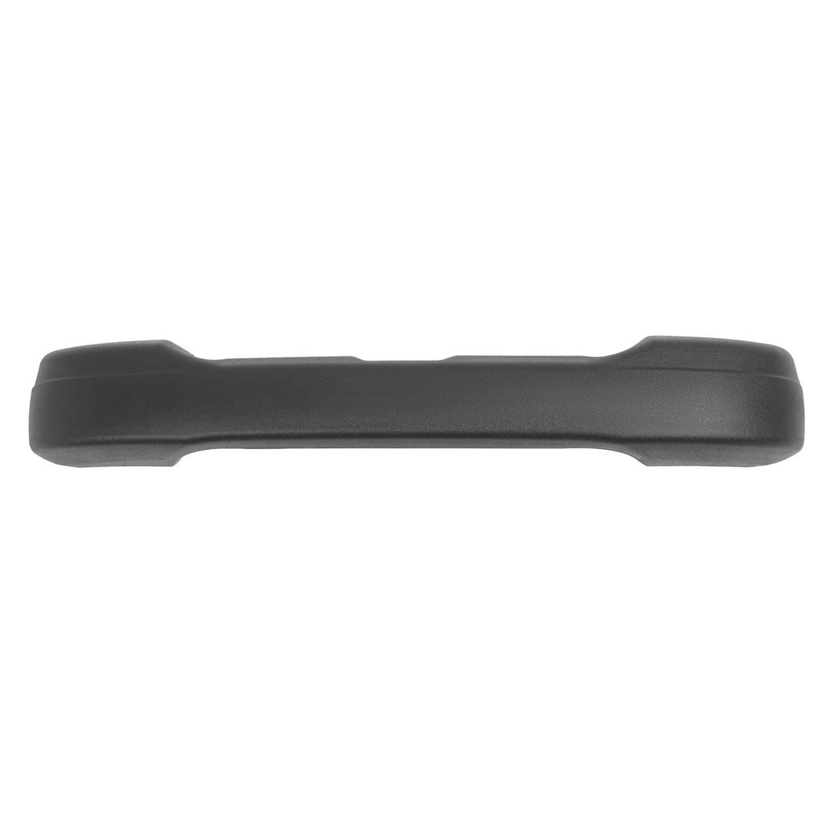 Dark gray rear bumper bar for golf cart, straight long shape with raised edges