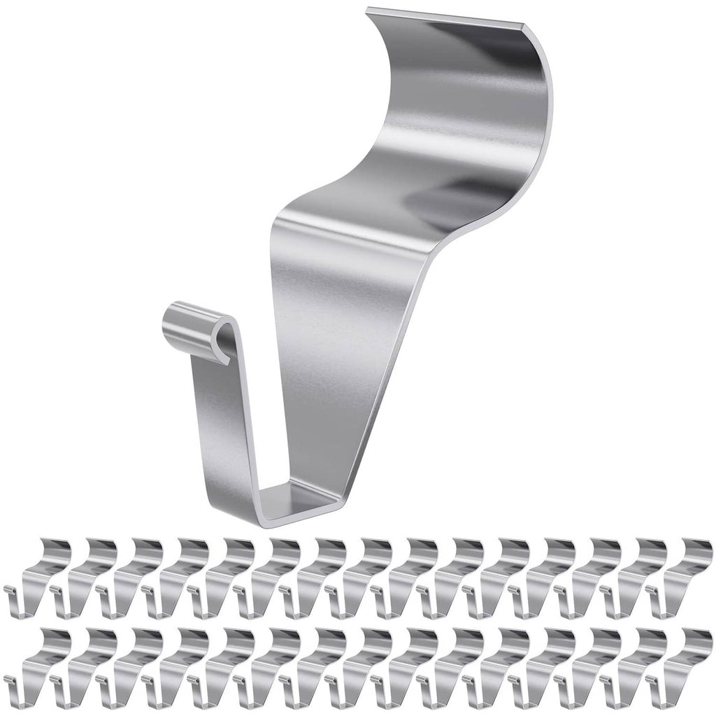 Vinyl siding hangers: silver metal no-hole hooks with multiple clips