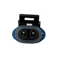 ABS wheel speed sensor connector plug with two black terminals and blue seal
