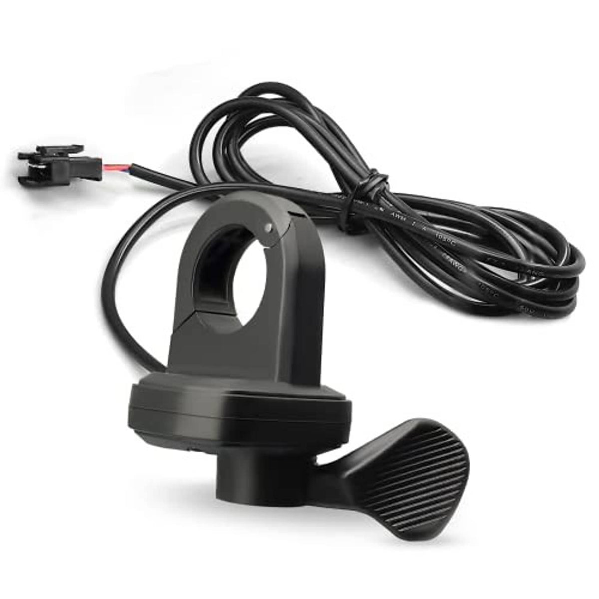 Right thumb throttle with ribbed lever and black cable, SM plug connector