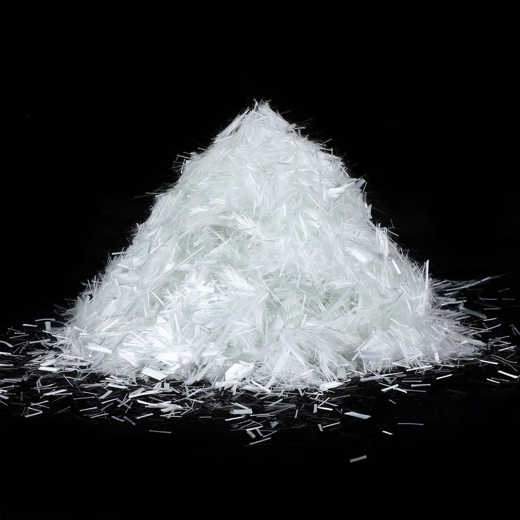 White 3/4 in fiberglass fibers for concrete mortar mix reinforcement