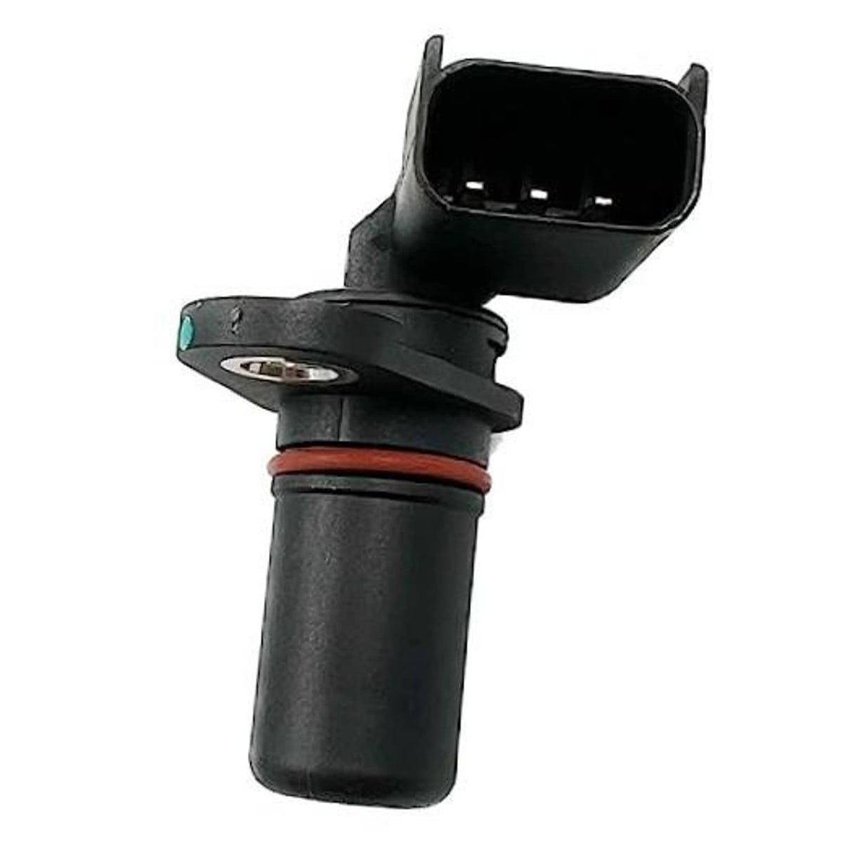 Crankshaft position sensor with black housing and red seal ring, 3-pin connector