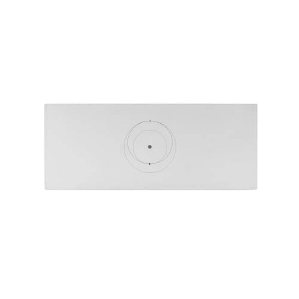 White rectangular Wi‑Fi router/access point with central circular emblem
