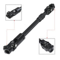 Black power steering column shaft with yoke and mounting bracket ends