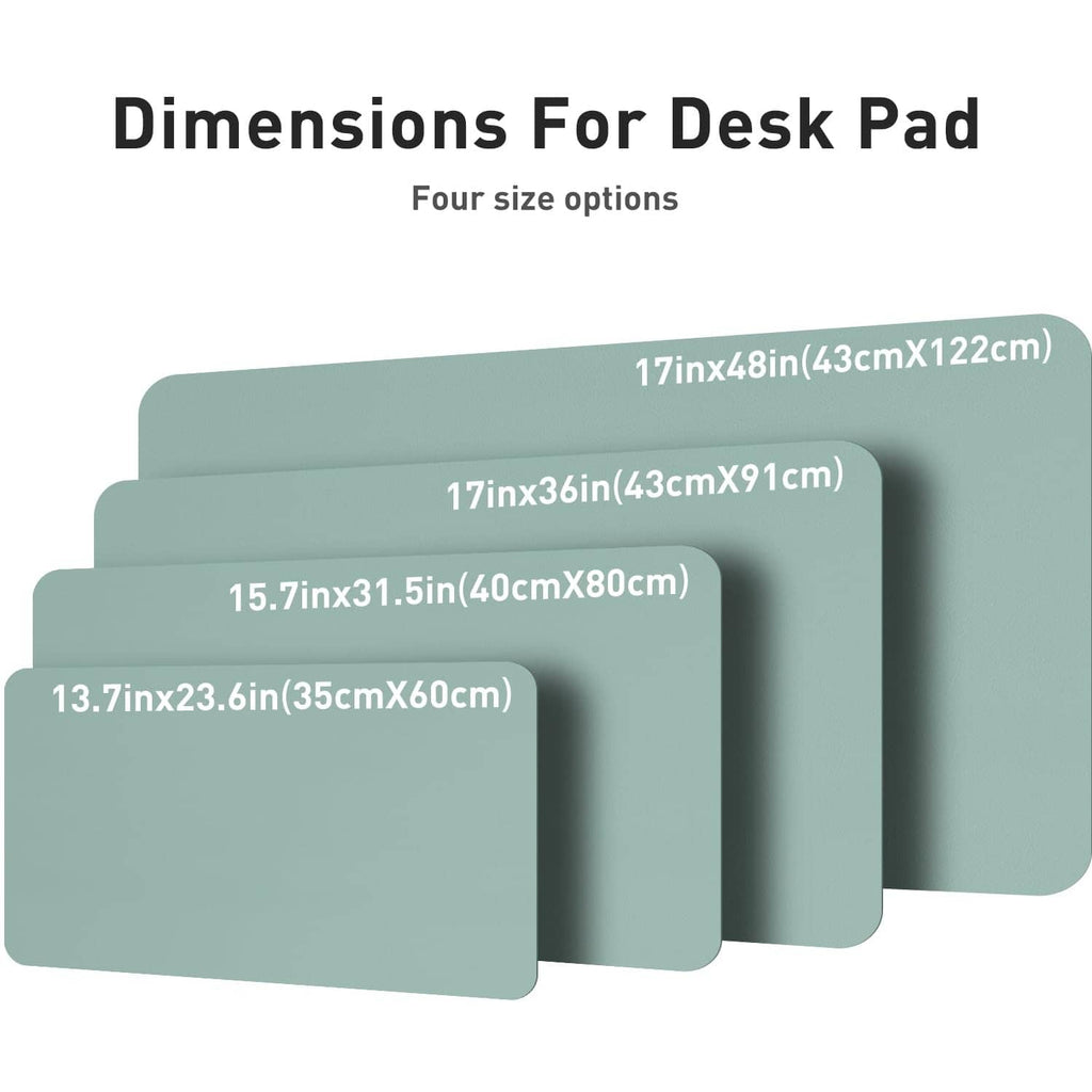 Stack of light blue desk pad sizes in rectangular shapes